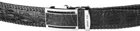 Универсальный черный ремень из натуральной кожи крокодила CROCODILE LEATHER (024-18026)