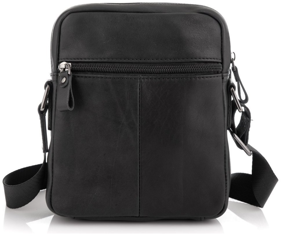 Мужская сумка планшет из натуральной кожи через плечо Tiding Bag 90780 Черная modnotak фото №5
