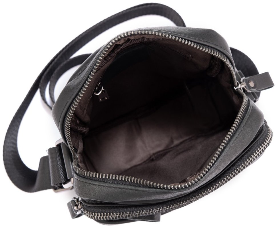 Мужская сумка планшет из натуральной кожи через плечо Tiding Bag 90780 Черная modnotak фото №9