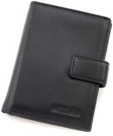 Мужской кожаный кошелек для водительских документов и паспорта Marco Coverna 90880 черного цвета
