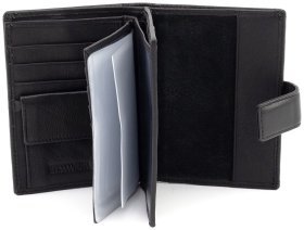 Мужской кожаный кошелек для водительских документов и паспорта Marco Coverna 90880 черного цвета