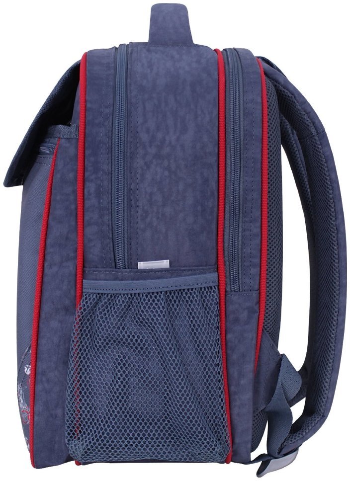 Рюкзак для мальчика школьный 1-4 класс серого цвета принт мотоциклиста Bagland 111180 modnotak фото №2