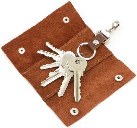 Ключница из итальянской коричневой кожи с надписью Слава ЗСУ - Grande Pelle (13100)