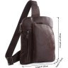 Вертикальная сумка-рюкзак из натуральной кожи коричневого цвета VINTAGE STYLE (14186) - 2