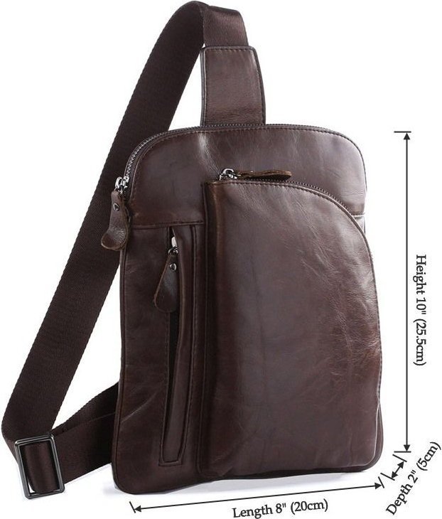 Вертикальная сумка-рюкзак из натуральной кожи коричневого цвета VINTAGE STYLE (14186)