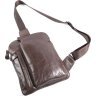 Вертикальная сумка-рюкзак из натуральной кожи коричневого цвета VINTAGE STYLE (14186) - 5