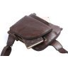 Вертикальна сумка-рюкзак з натуральної шкіри коричневого кольору VINTAGE STYLE (14186) - 7