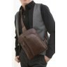 Вертикальная сумка-рюкзак из натуральной кожи коричневого цвета VINTAGE STYLE (14186) - 9