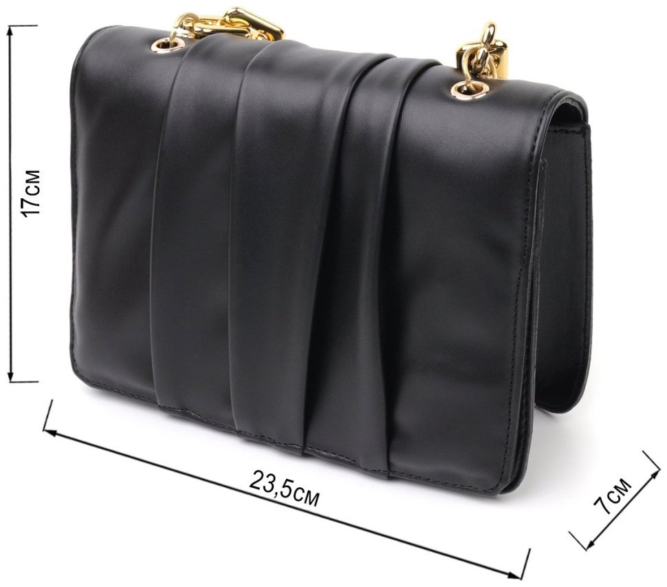 Стильная женская каркасная сумка из кожзаменителя на цепочке Vintage (18709) modnotak фото №11