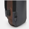 Мужская текстильная сумка-слинг серого цвета с кодовым замком Monsen 71580 - 5