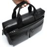 Добротна чоловіча сумка з фактурної шкіри чорного кольору VINTAGE STYLE (14579) - 8