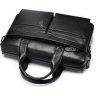 Добротная мужская сумка из фактурной кожи черного цвета VINTAGE STYLE (14579) - 10