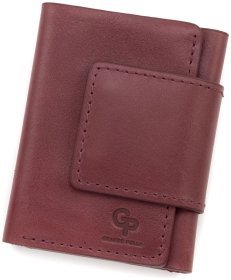 Женский миниатюрный марсалового цвета кошелек из натуральной кожи на магните Grande Pelle (13151)