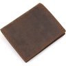 Коричневе тонке чоловіче портмоне з натуральної шкіри без монетниці Vintage (14429) - 1
