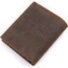 Коричневое тонкое мужское портмоне из натуральной кожи без монетницы Vintage (14429) - 2