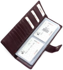 Женская визитница марсалового цвета из натуральной кожи KARYA (006-243)