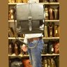 Вертикальная мужская сумка-мессенджер из черной кожи с фиксацией на клапан TARWA (19813) - 10