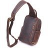 Добротная мужская сумка-слинг из винтажной кожи коричневого цвета Vintage (2421285) - 2