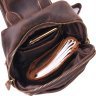 Добротная мужская сумка-слинг из винтажной кожи коричневого цвета Vintage (2421285) - 5