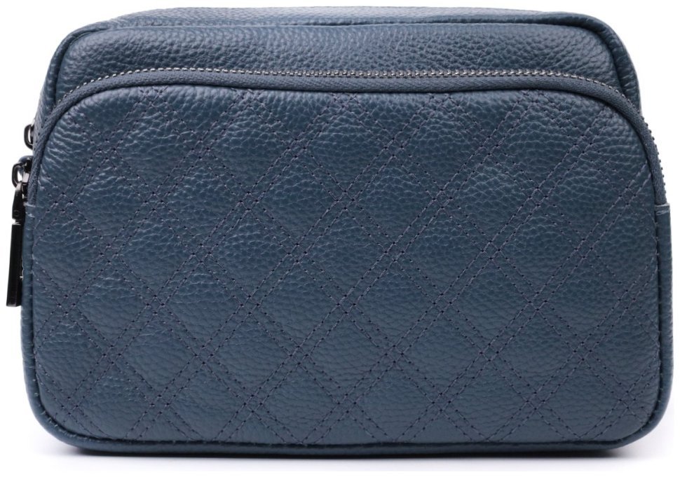 Женская кожаная сумка с ромбовидной строчкой Vintage 22636 Синяя фото №5 Женская кожаная сумка с ромбовидной строчкой Vintage 22636 Синяя modnotak фото №5