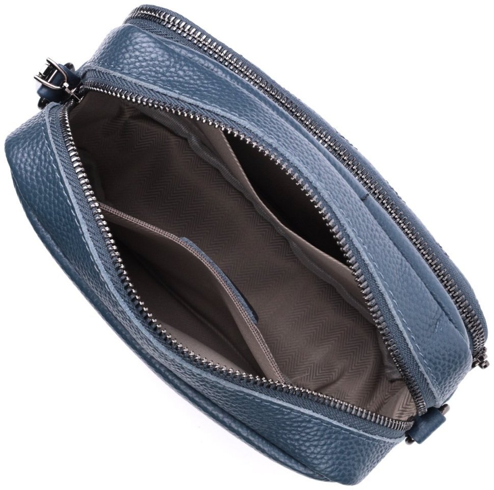 Женская кожаная сумка с ромбовидной строчкой Vintage 22636 Синяя фото №9 Женская кожаная сумка с ромбовидной строчкой Vintage 22636 Синяя modnotak фото №9