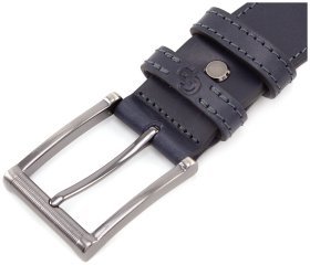 Синий брючный ремень из кожи высокого качества Grande Pelle (31231)