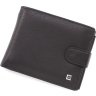Мужское кожаное портмоне черного цвета с блоком под карты и документы H-Leather Accessories (21532) - 1