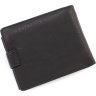 Мужское кожаное портмоне черного цвета с блоком под карты и документы H-Leather Accessories (21532) - 3