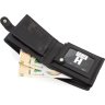 Мужское кожаное портмоне черного цвета с блоком под карты и документы H-Leather Accessories (21532) - 4