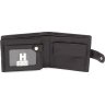 Чоловічий шкіряний портмоне чорного кольору з блоком під карти та документи H-Leather Accessories (21532) - 2