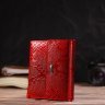 Лакований червоний жіночий гаманець середнього розміру з натуральної шкіри під рептилію CANPELLINI (2421816) - 6