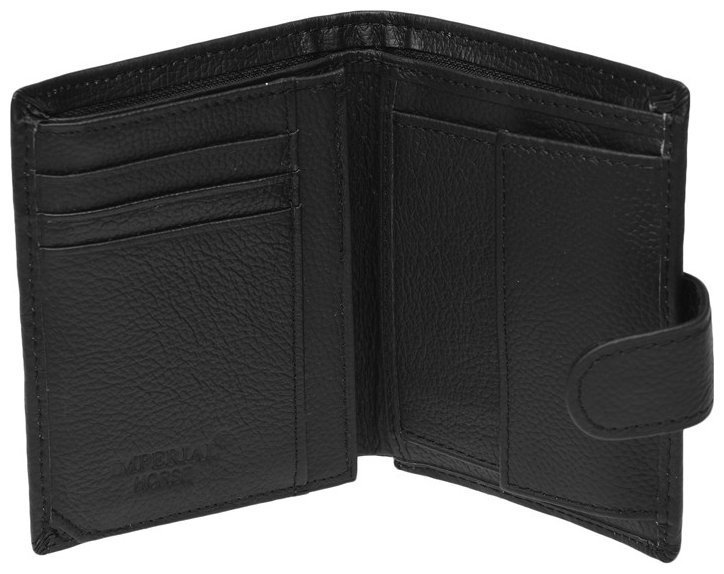Черное мужское портмоне среднего размера из натуральной кожи Horse Imperial 73180 modnotak фото №5