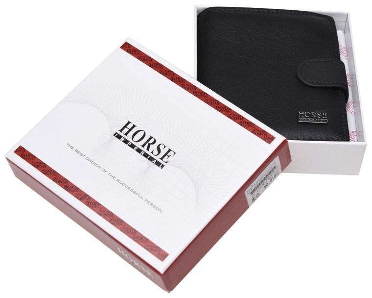 Черное мужское портмоне среднего размера из натуральной кожи Horse Imperial 73180 modnotak фото №8