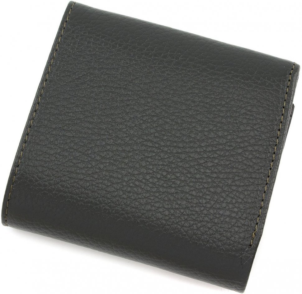 Зелений гаманець на кнопці з натуральної шкіри Tony Bellucci (10599)