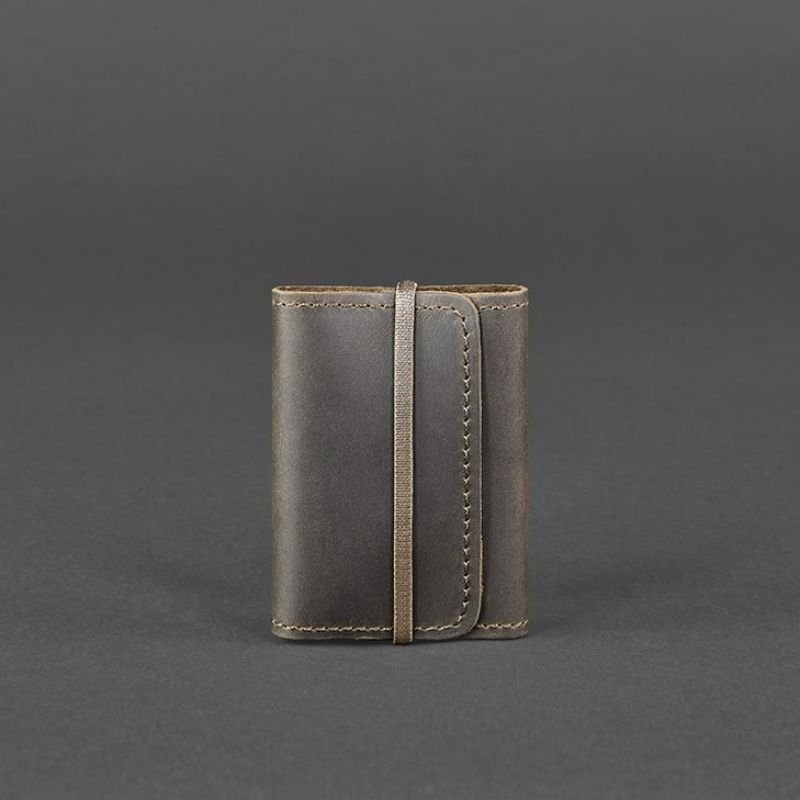 Компактный картхолдер темно-коричневого цвета из винтажной кожи BlankNote (12970)