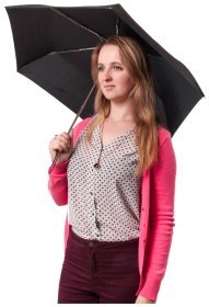 Зонт Fulton Superslim-1 L552 Black (механика, складной, однотонный черный) 93780