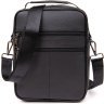 Черная мужская вертикальная сумка-барсетка из черной кожи Vintage (20393) - 2