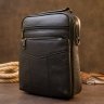 Черная мужская вертикальная сумка-барсетка из черной кожи Vintage (20393) - 6