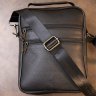Черная мужская вертикальная сумка-барсетка из черной кожи Vintage (20393) - 8