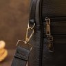 Черная мужская вертикальная сумка-барсетка из черной кожи Vintage (20393) - 9