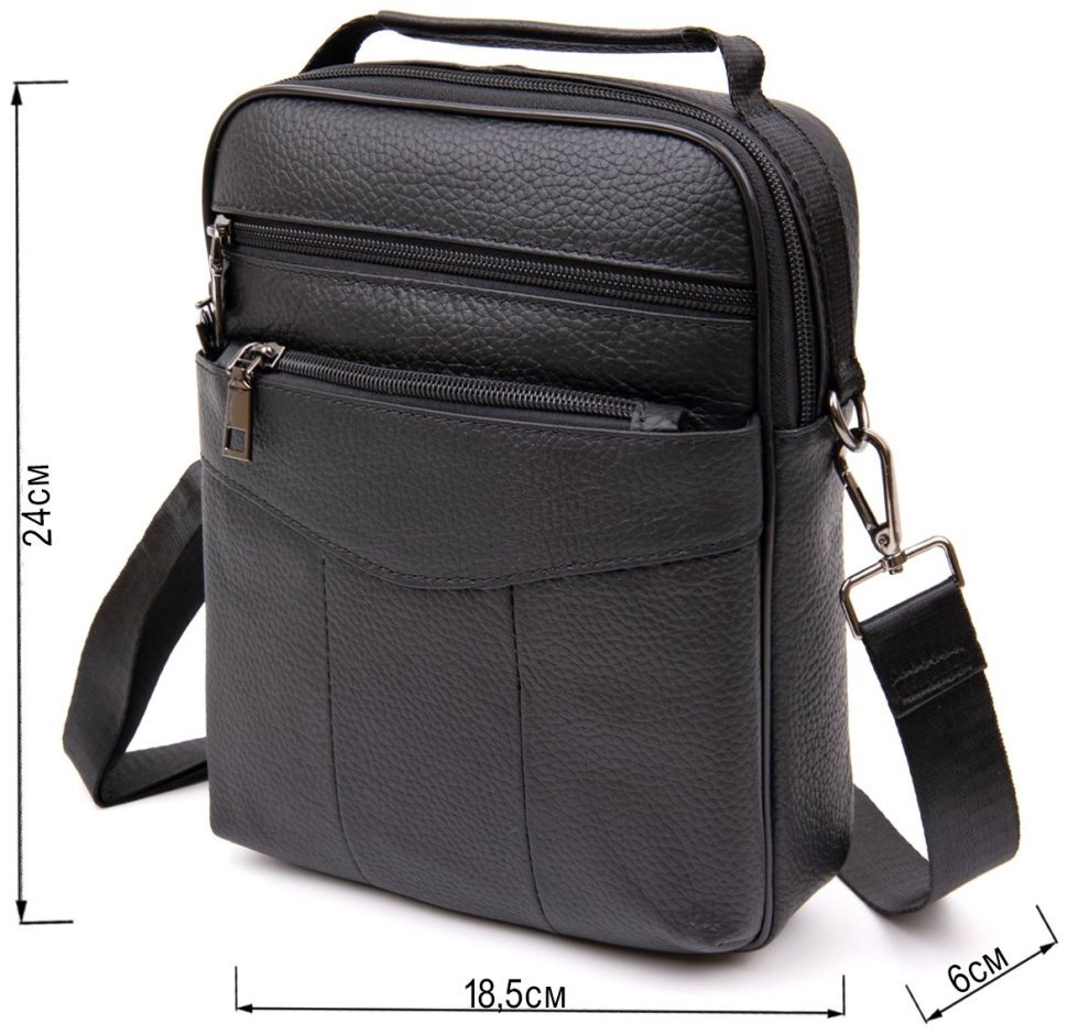 Черная мужская вертикальная сумка-барсетка из черной кожи Vintage (20393) фото №10 Черная мужская вертикальная сумка-барсетка из черной кожи Vintage (20393) modnotak фото №10