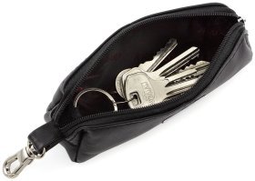 Ключница черного цвета из гладкой кожи на молнии KARYA (436-1)