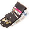 Бежевий жіночий гаманець із натуральної шкіри із застібкою на кнопці KARYA (2417164) - 5