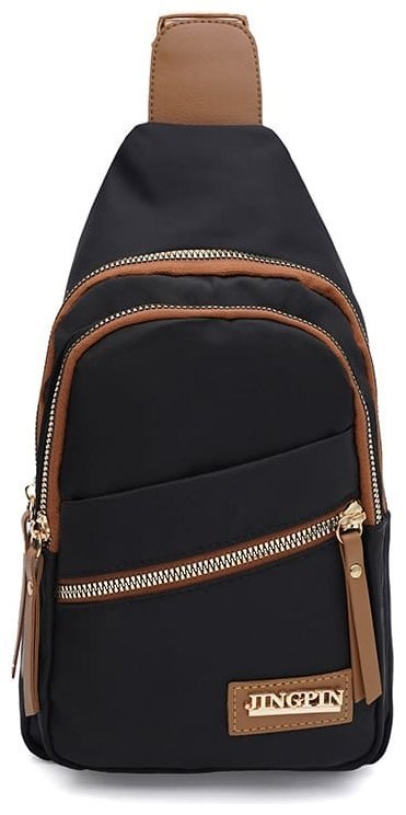 Повсякденна жіноча сумка слінг з міцного текстилю з 1 основним відділенням Monsen 104480 чорного кольору modnotak фото №1