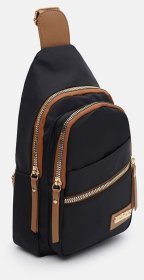 Повседневная женская сумка слинг из прочного текстиля с 1 основным отделением Monsen 104480 черного цвета