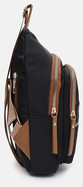 Повсякденна жіноча сумка слінг з міцного текстилю з 1 основним відділенням Monsen 104480 чорного кольору modnotak фото №4