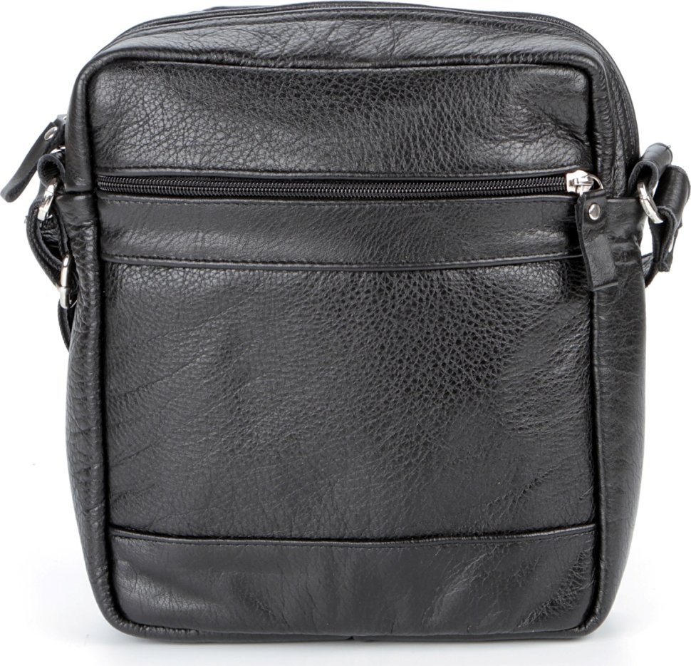 Чоловіча шкіряна сумка з м'якої натуральної шкіри із застібкою на блискавку SHVIGEL (00791)