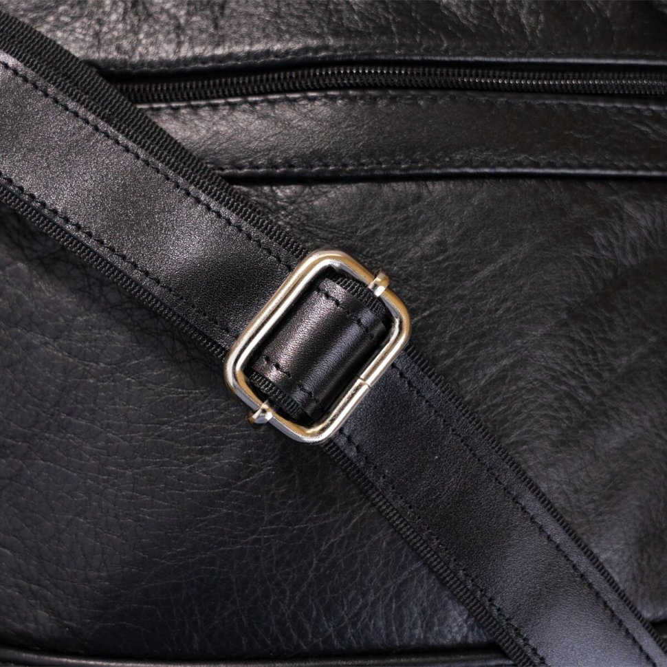 Мужская кожаная сумка из мягкой натуральной кожи с застежкой на молнию SHVIGEL (00791)