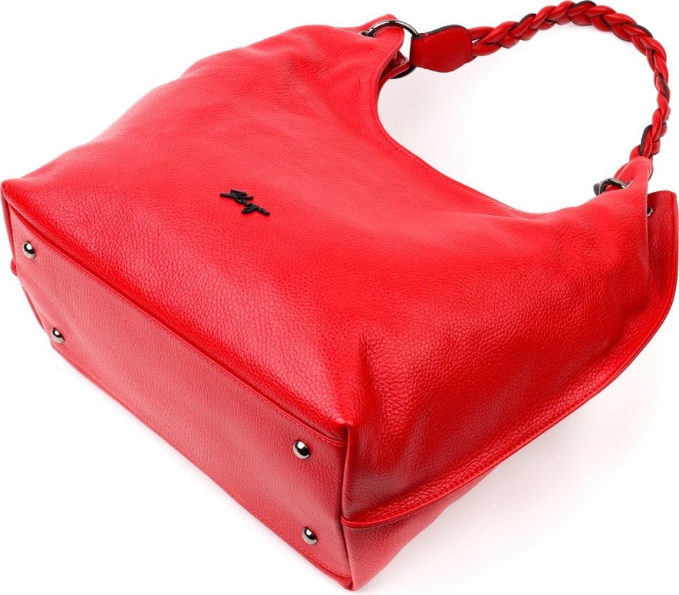 Красная женская сумка из натуральной кожи флотар с одной лямкой KARYA (2420866)
