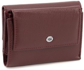 Женский кожаный портмоне ST Leather 94580 бордового цвета